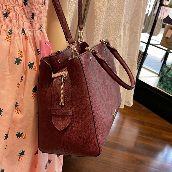 Kate Spade Leila Medium Triple Compartment Satchel 
Sherrywood - Picture 11 of 16